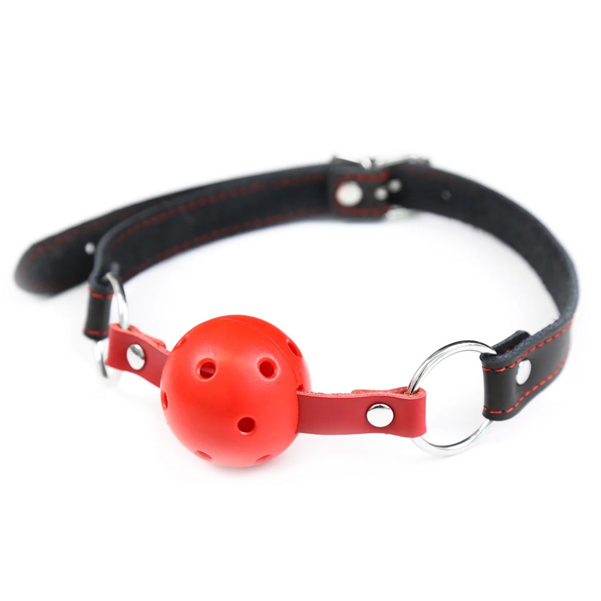 Красный дышащий кляп-шар 