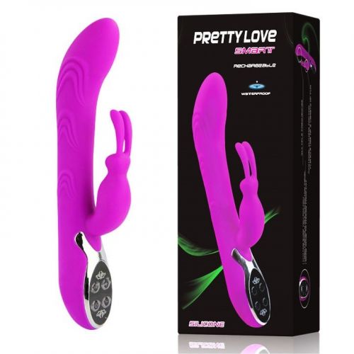 Перезаряжаемый вибратор для g-точки с кроликом Pretty Love Smart