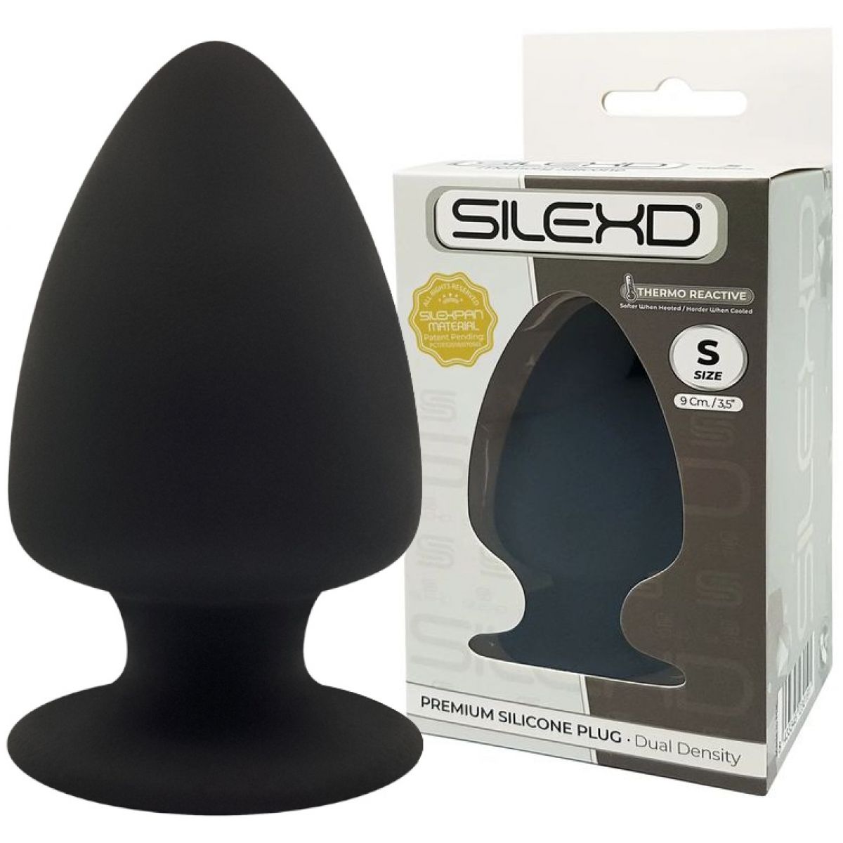 Анальная втулка с эффектом памяти SilexD Premium Silicone Plug S черная