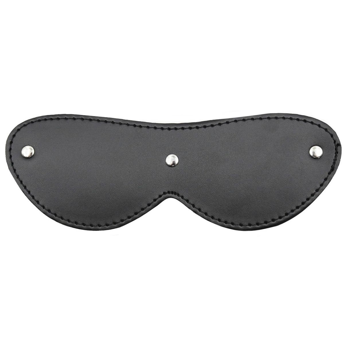 Черная БДСМ маска на глаза с меховой подкладкой