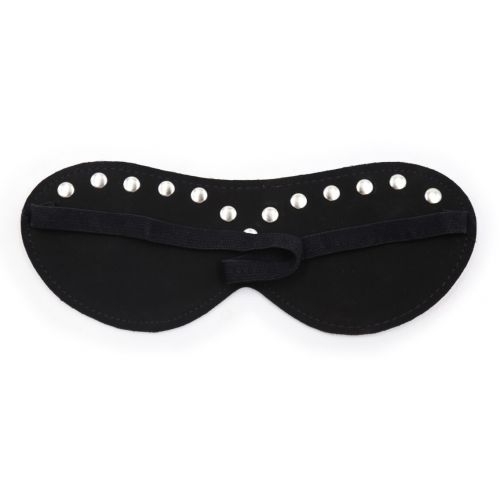 Чёрная БДСМ маска с металлическими заклепками