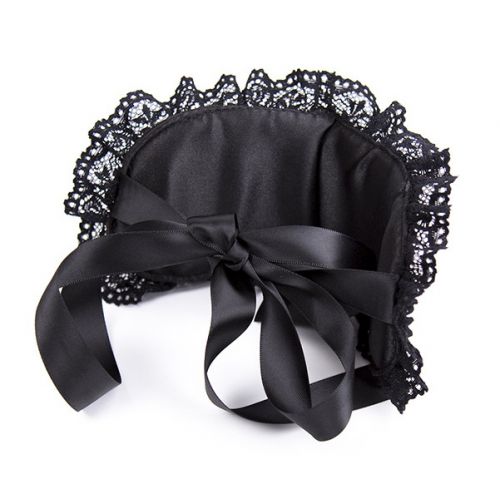 Черная маска для глаз с кружевом и лентами
