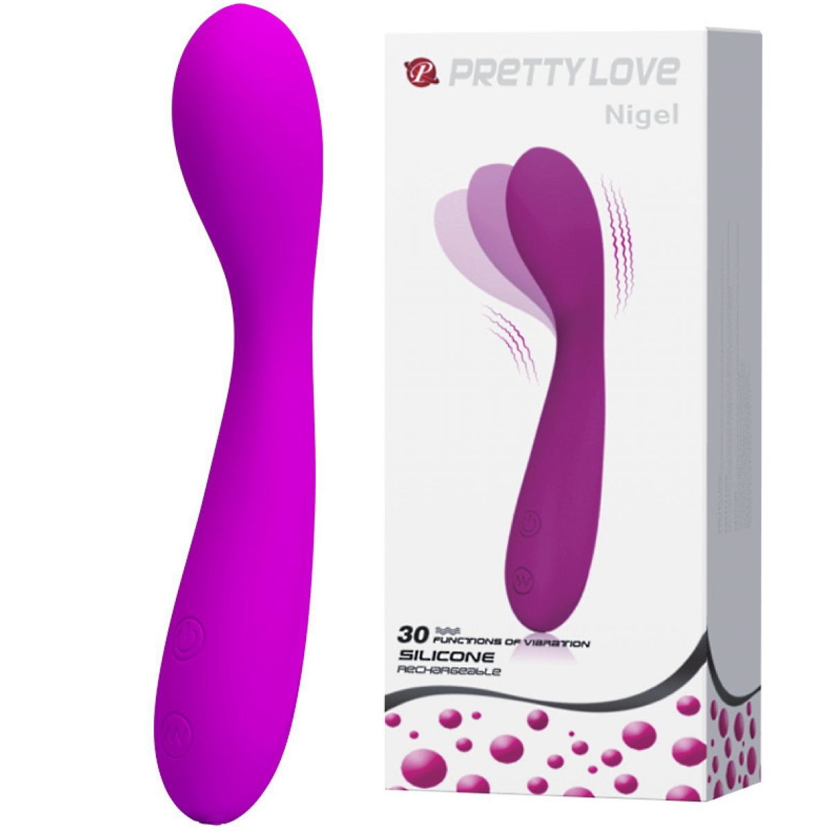 Мощный гибкий вибратор для зоны G Pretty Love Nigel пурпурный