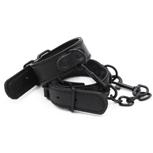 Тонкие БДСМ наручники черного цвета