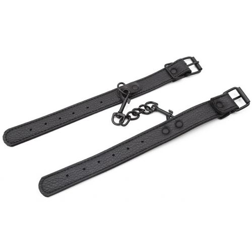 Тонкие БДСМ наручники черного цвета