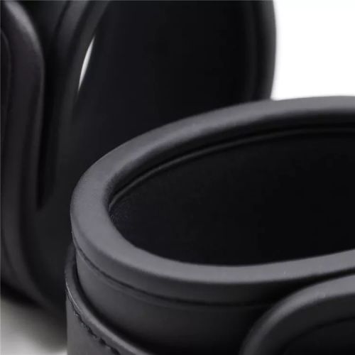 Матовые черные наручники с цепочкой