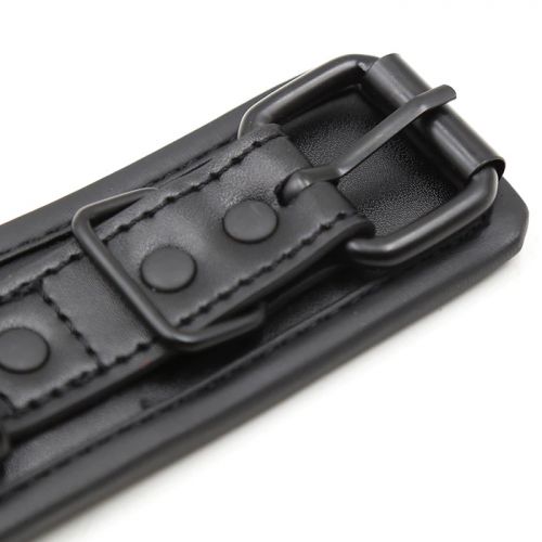 Матовые черные наручники с цепочкой