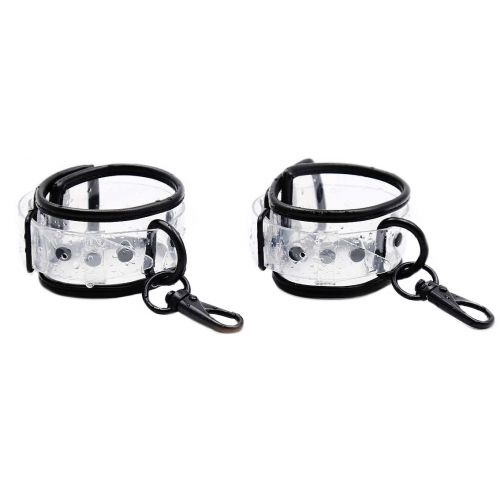 Прозрачные силиконовые наручники с карабинами