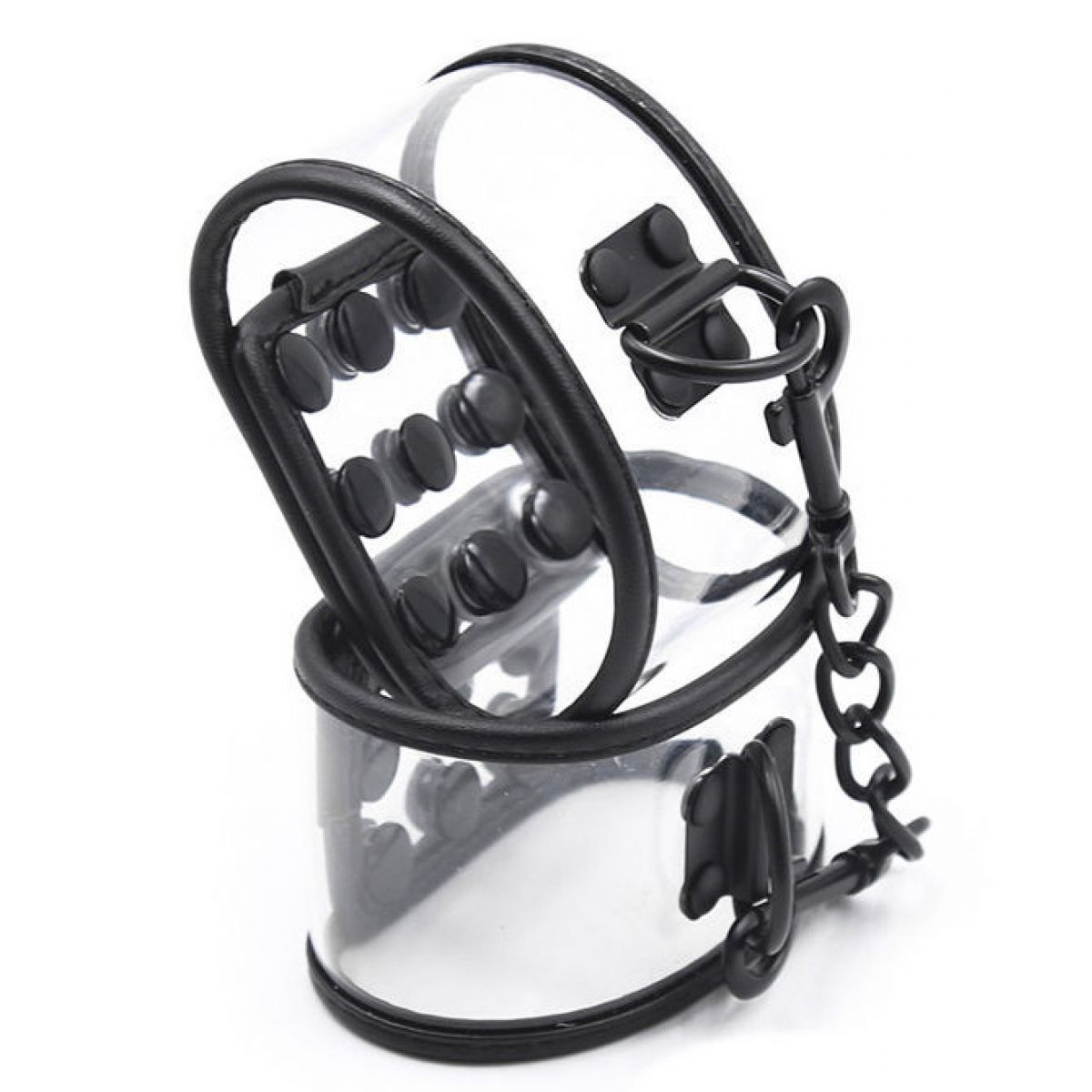 Прозрачные силиконовые наручники на кнопках