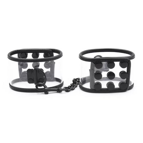 Прозрачные силиконовые наручники на кнопках