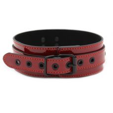 Бордовый лакированный ошейник