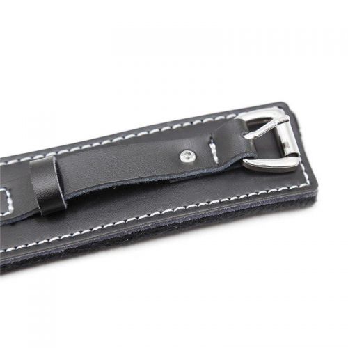 Черный БДСМ ошейник с поводком