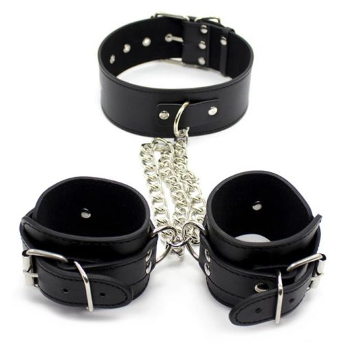 Ошейник с наручниками на цепи