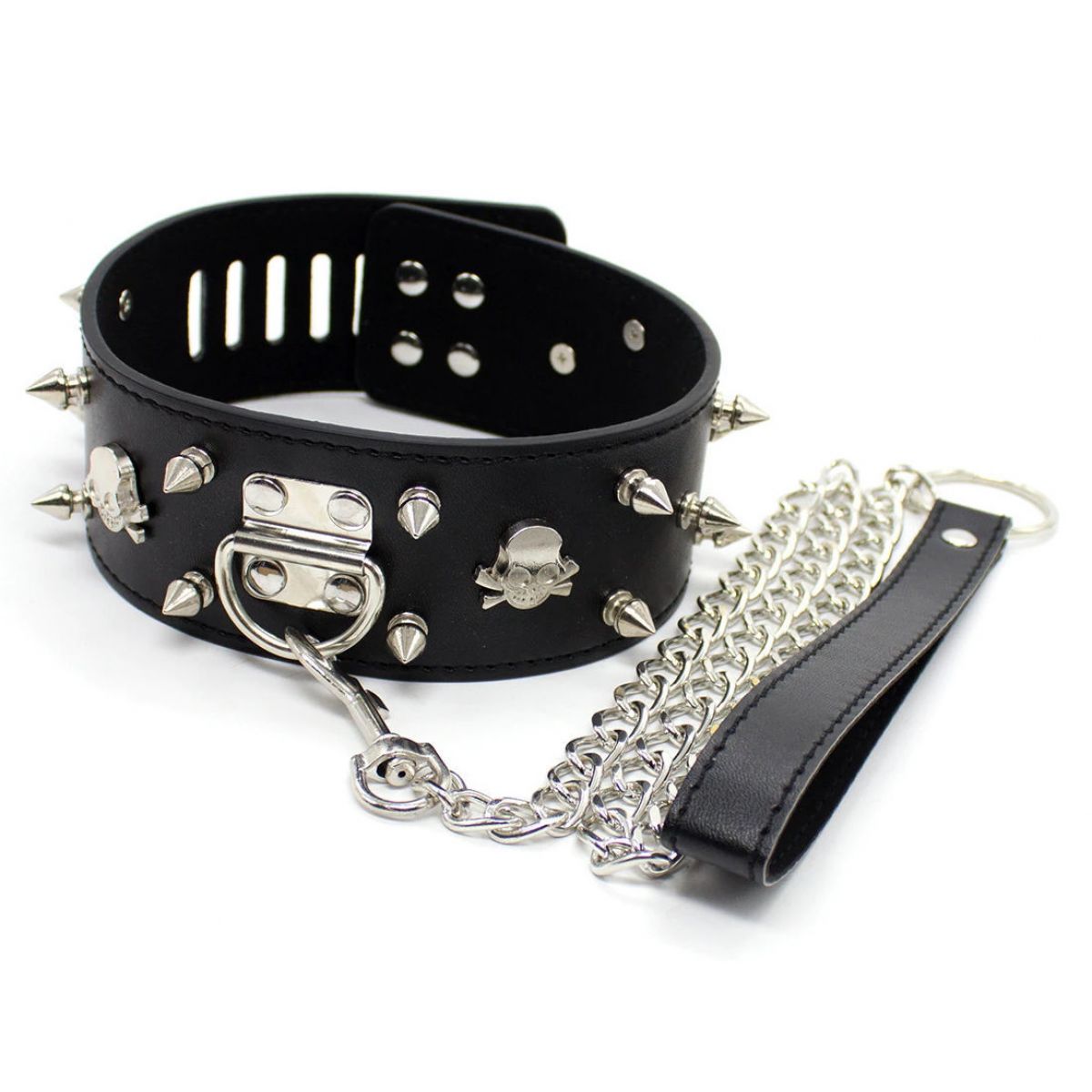 Широкий ошейник с шипами