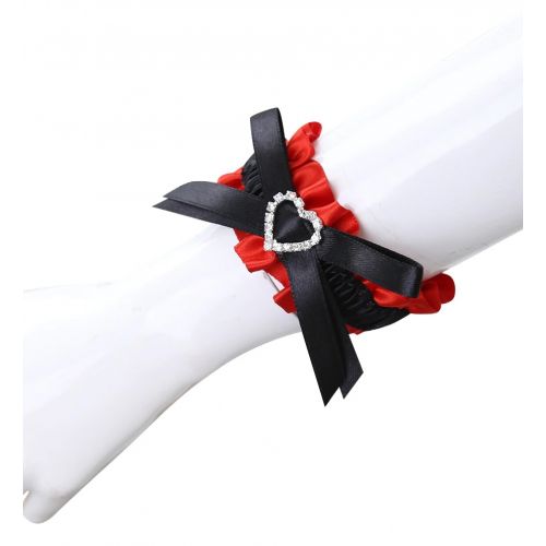 Атласные браслеты-фиксаторы красно-черного цвета