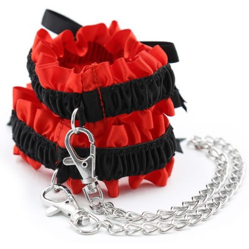 Атласные браслеты-фиксаторы красно-черного цвета