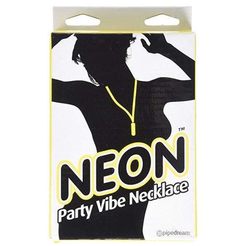 Вибро-пуля  желтого цвета на шнурке Neon Party Vibe Necklace