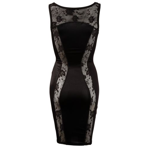 Черное платье с вырезом на груди S