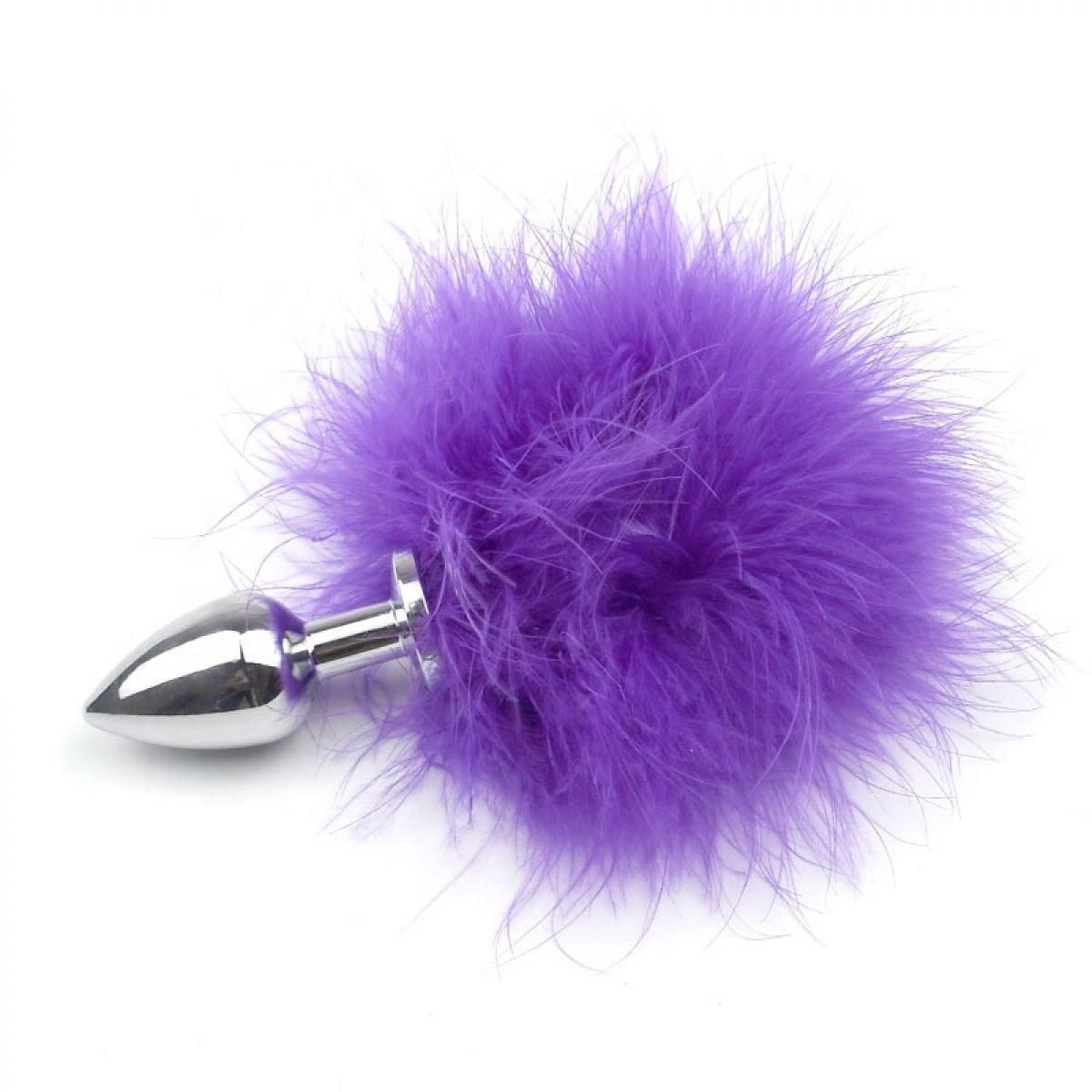 Анальная пробка с фиолетовым кроличьим хвостиком