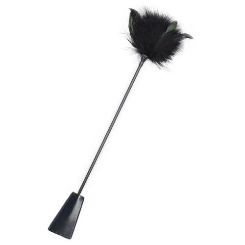 Черный стек-тиклер с перьями 49 см