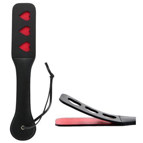 Пэдл черно-красный с сердечками