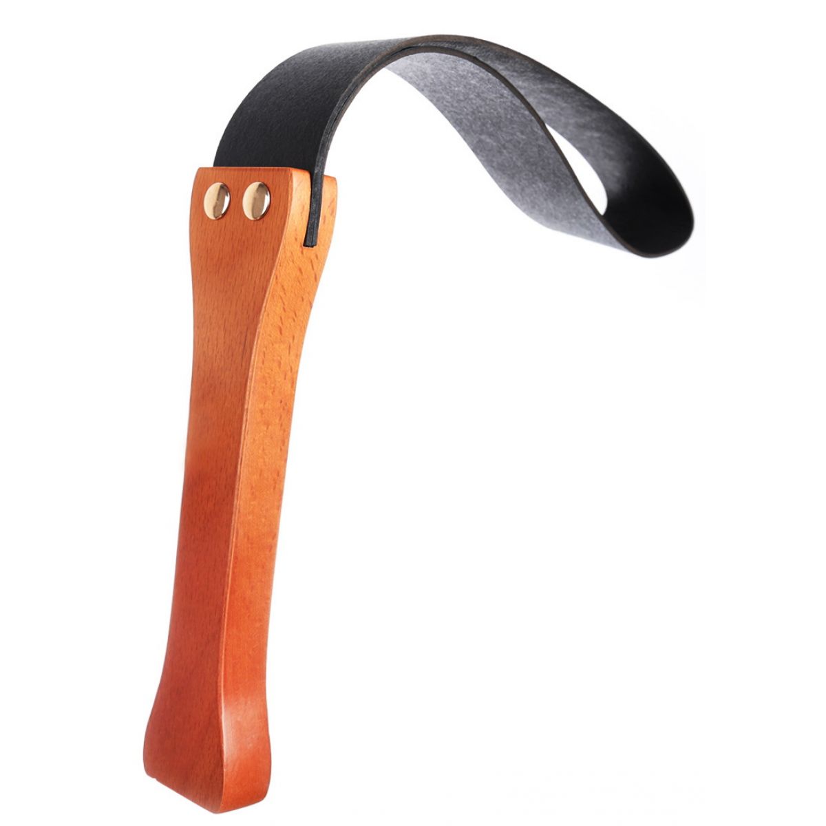 Черная шлепалка с деревянной ручкой 