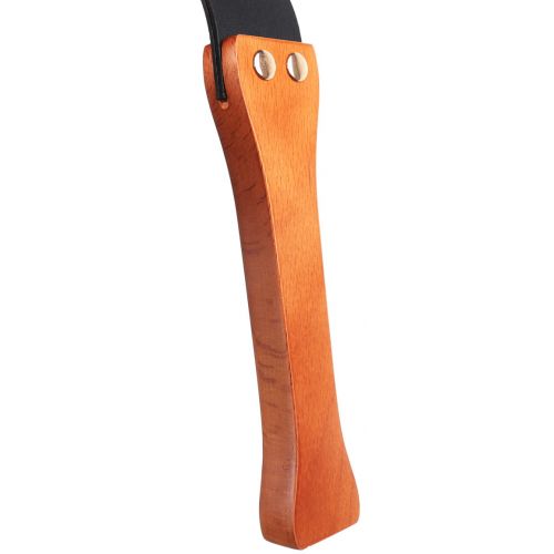 Черная шлепалка с деревянной ручкой 