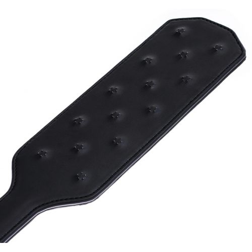 Черный БДСМ пэдл с металлическими шипами 39 см