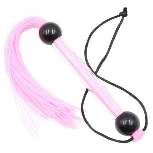 Компактная силиконовая плеть розового цвета 39 см