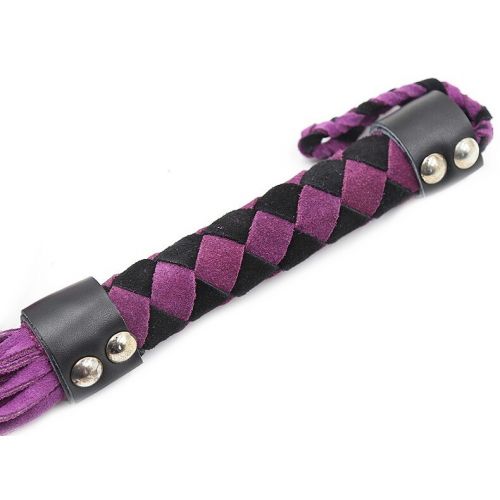 Черно-фиолетовая замшевая плеть 28 см