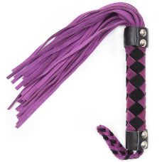 Черно-фиолетовая замшевая плеть 28 см