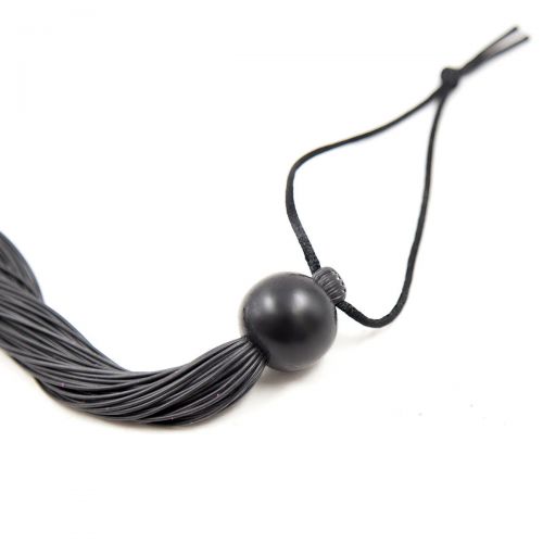 Черная мини-плеть с силиконовыми хвостами 23 см