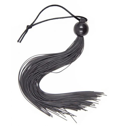 Черная мини-плеть с силиконовыми хвостами 23 см