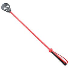 Красный стек с наконечником Череп 70 см