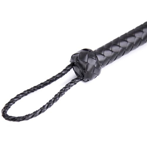 Черно-фиолетовая плеть из натуральной замши 68 см