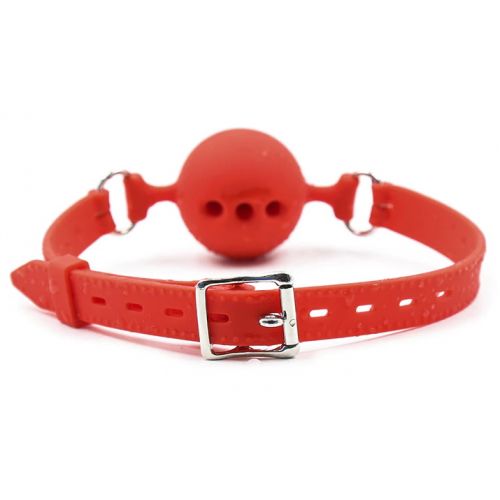 Дышащий кляп-шар из силикона Red L