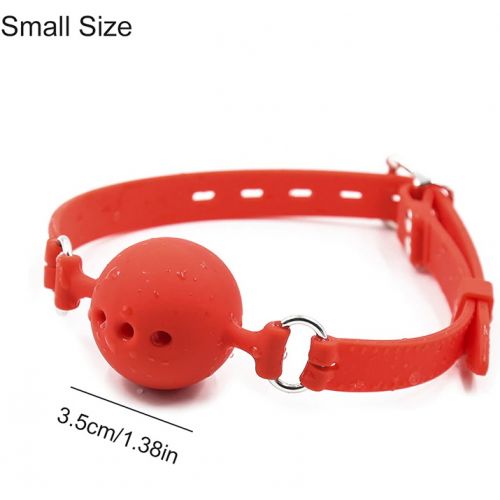 Дышащий кляп-шар из силикона Red S