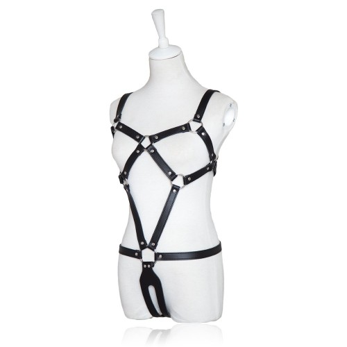 Потрясающая черная сбруя на ремешках