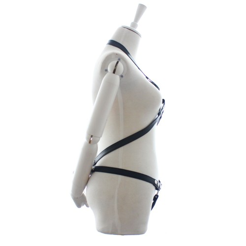 Откровенная сбруя на ремешках с заклепками