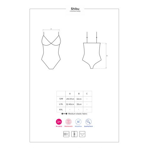 Кружевное черное боди Shibu L/XL