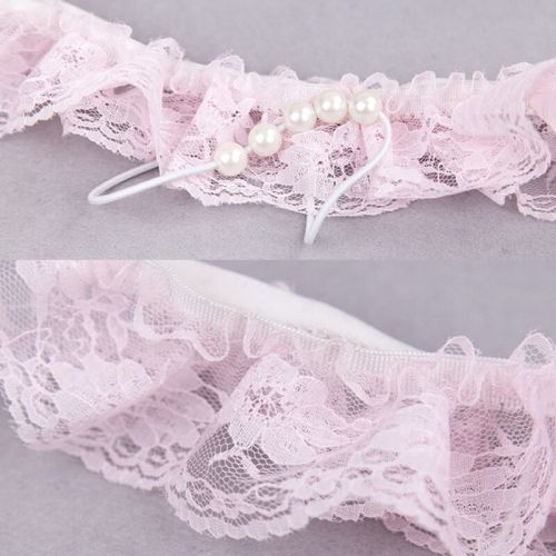 Кружевные розовые трусики с жемчужной нитью