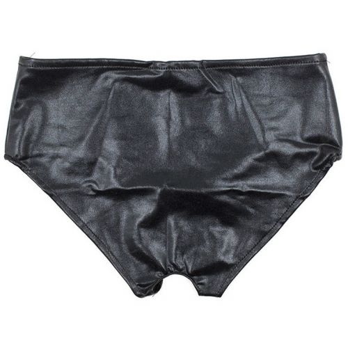 Черные блестящие трусики с доступом L