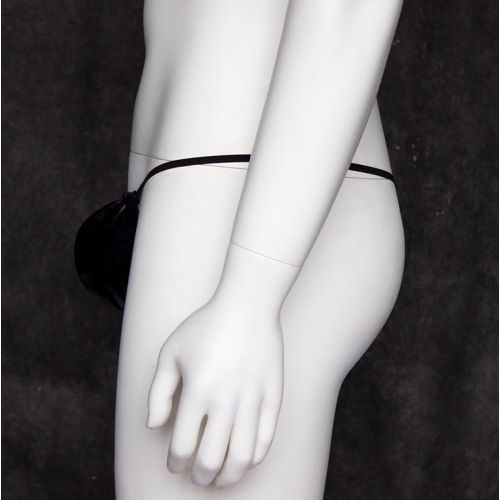 Черные лакированные стринги