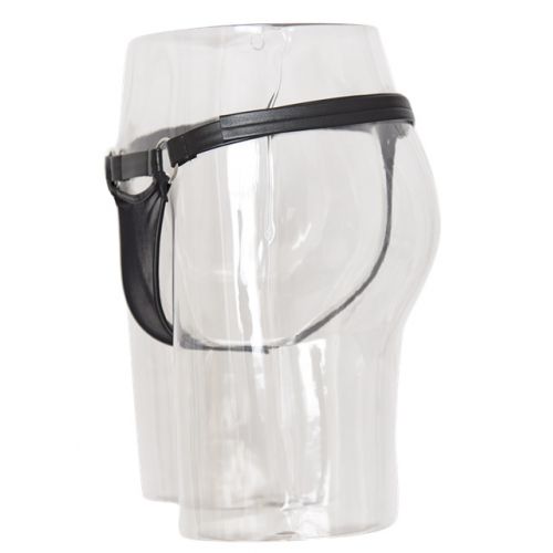 Мужские черные трусики стринги с сеточкой