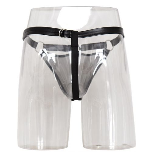 Мужские черные трусики стринги с сеточкой