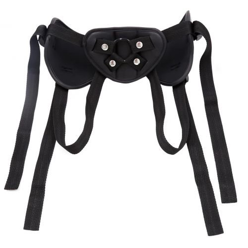 Черные текстильные трусики для страпона