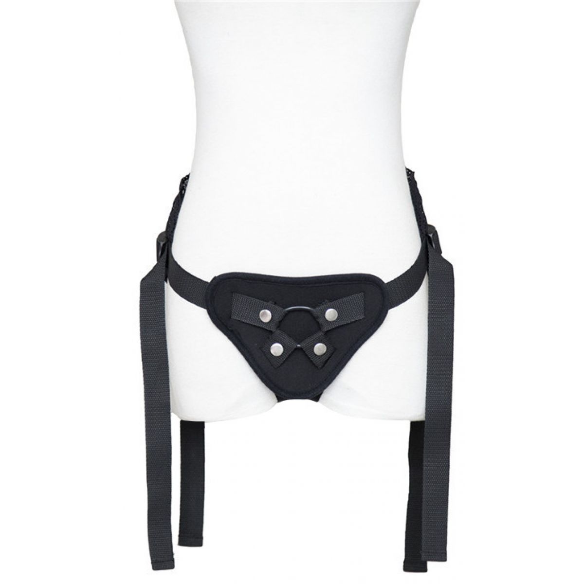 Черные текстильные трусики для страпона