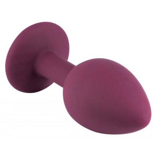 Бордовая силиконовая пробка с прозрачным кристаллом S