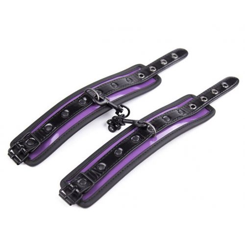 Фиолетовый БДСМ набор из маски и наручников