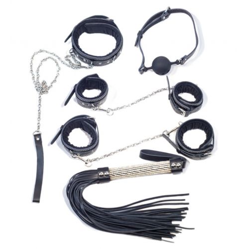 Кожаный БДСМ набор из 6 предметов